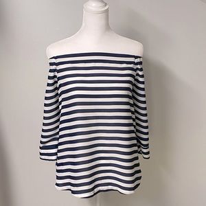 BANANA REPUBLIC Navy/White Striped Top